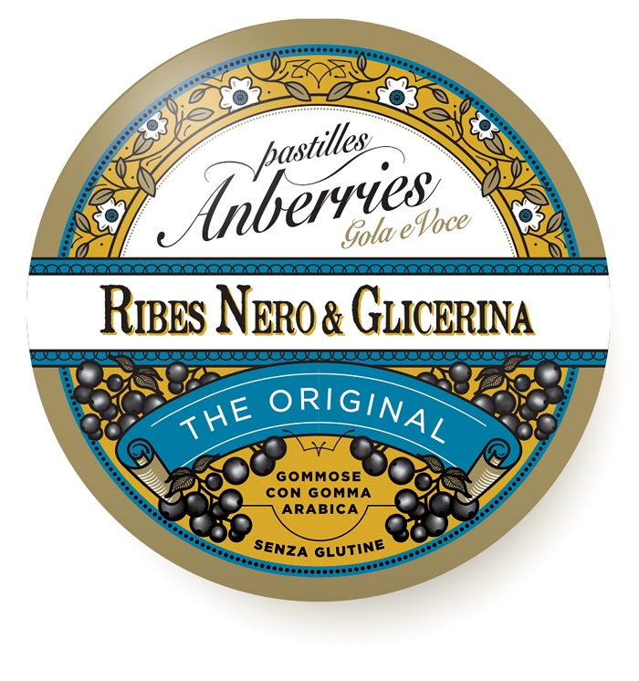 ANBERRIES CLASSICHE RIBES NERO & GLICERINA CARAMELLE 55 G - Farmacia di Regoledo Srl