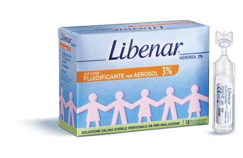 SOLUZIONE SALINA IPERTONICA 3% LIBENAR PER INALAZIONE CON AEROSOL 18 FLACONCINI MONOUSO X 4ML - Farmacia di Regoledo Srl