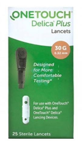 LANCETTE PUNGIDITO ONETOUCH DELICA PLUS 25 PEZZI - Farmacia di Regoledo Srl