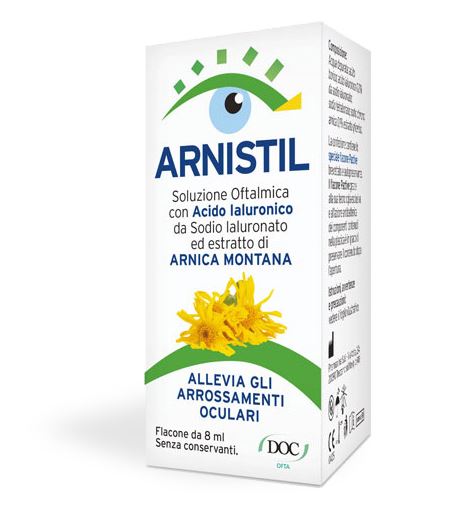 ARNISTIL SOLUZIONE OFTALMICA ACIDO IALURONICO 0,2% + ESTRATTO DI ARNICA MONTANA 0,1% FLACONE 8 ML - Farmacia di Regoledo Srl