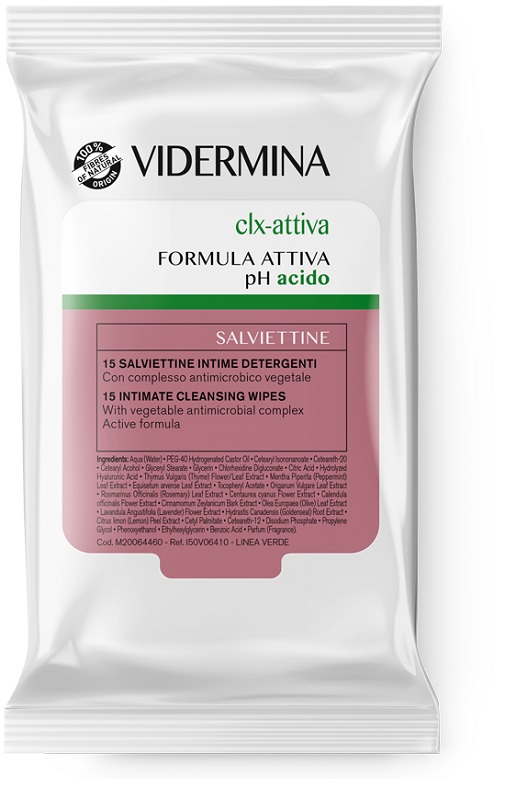 VIDERMINA CLX ATTIVA 15 SALVIETTE INTIME DETERGENTI - Farmacia di Regoledo Srl