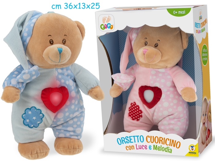GOGO ORSETTO NINNA NANNA CON LUCE 2 COLORI 35CM - Farmacia di Regoledo Srl