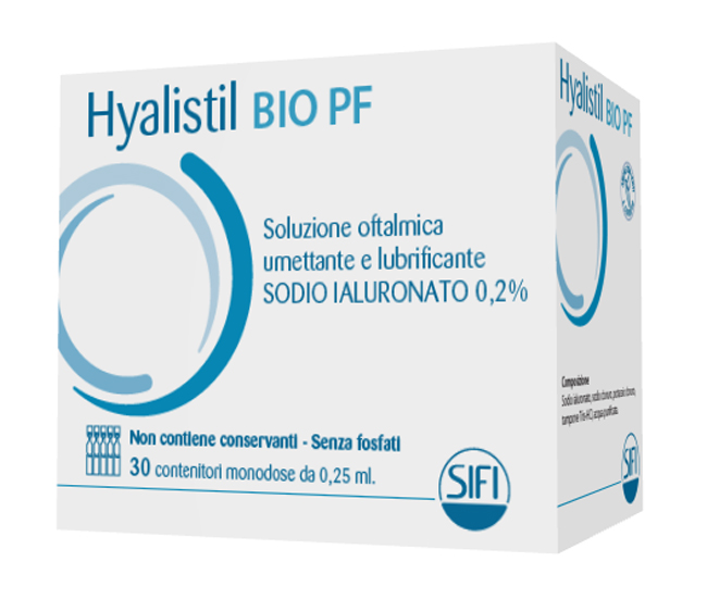 HYALISTIL BIO PF SOLUZIONE OFTALMICA PHOSPHATE FREE MONODOSE A BASE DI ACIDO IALURONICO 0,2% 30 FLACONCINI 0,25 ML - Farmacia di Regoledo Srl