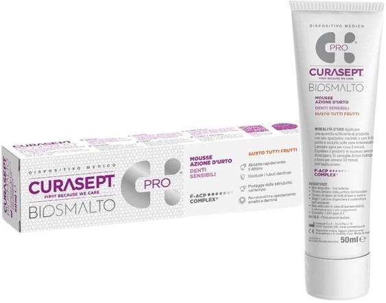 Curasept - Dentifricio Mousse Biosmalto Denti Sensibili - 50 ml - Farmacia di Regoledo Srl