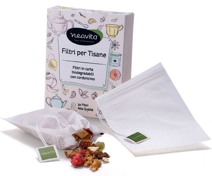 SCATOLA DA 50 FILTRI PER TISANE CON CORDONCINO 6 PEZZI - Farmacia di Regoledo Srl