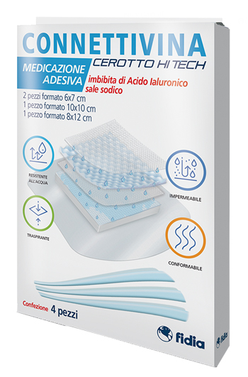 CEROTTO CONNETTIVINA HITECH 4 MISURE MISTE 2 PEZZI 6 X 7 CM + 1 PEZZO 10 X 10 CM + 1 PEZZO 8 X 12 CM - Farmacia di Regoledo Srl