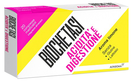 BIOCHETASI ACIDITA' E DIGESTIONE 20 COMPRESSE MASTICABILI AROMA LIMONE - Farmacia di Regoledo Srl