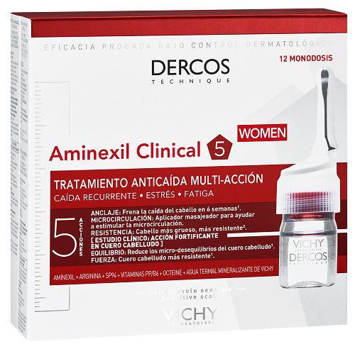 Dercos - Aminexil Clinical 5 Donna - Trattamento anticaduta - 12 fiale - Farmacia di Regoledo Srl
