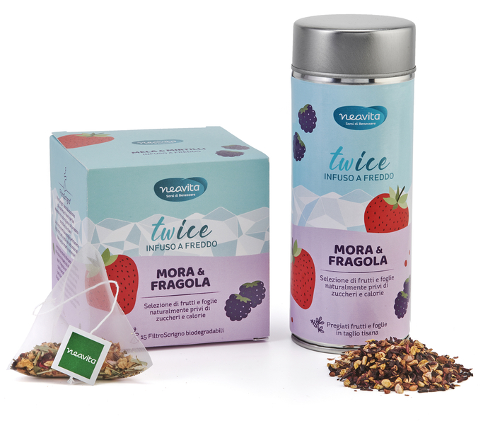 Neavita - Twice Infuso a freddo - Mora e Fragola - 15 filtri - Farmacia di Regoledo Srl