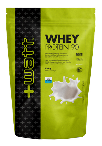 +Watt - Whey protein 90 - Busta da 750g gusto Fior di Latte - Farmacia di Regoledo Srl