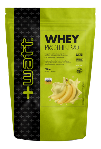 +Watt - Whey protein 90 - Busta da 750g gusto Banana - Farmacia di Regoledo Srl
