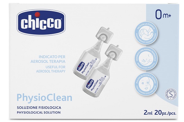 SOLUZIONE FISIOLOGICA PER AEROSOL CHICCO PHYSIOCLEAN 20 X 2 ML - Farmacia di Regoledo Srl