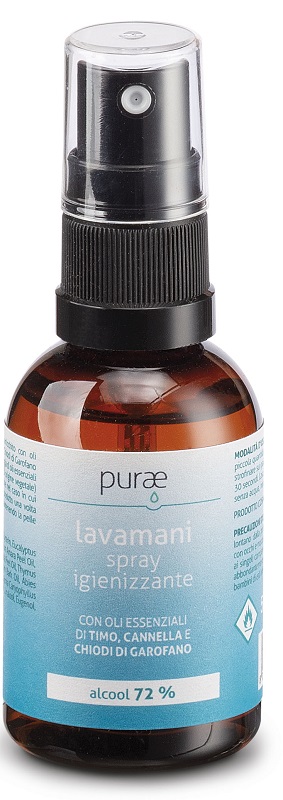 PURAE LAVAMANI SPRAY IGIENIZZANTE 50 ML CON OLI ESSENZIALI - Farmacia di Regoledo Srl
