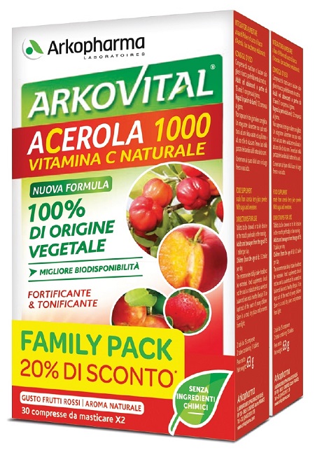 ARKOVITAL ACEROLA 1000 PACK FAMILY 60 COMPRESSE - Farmacia di Regoledo Srl