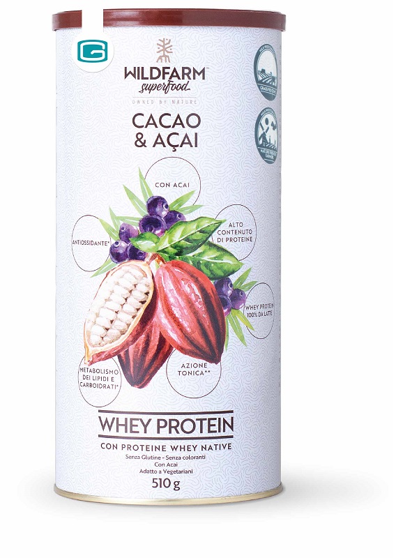 WILDFARM SUPERFOOD WHEY PROTEIN CACAO & ACAI 510 G - Farmacia di Regoledo Srl