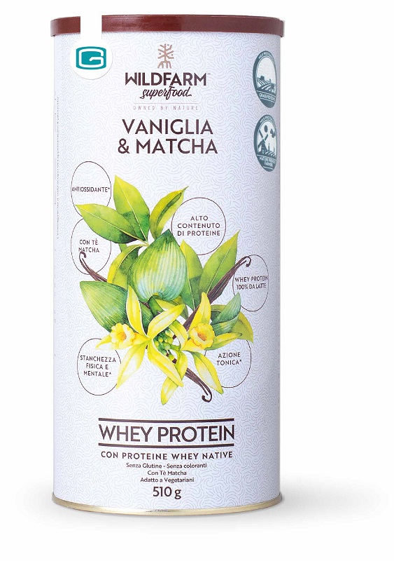 WILDFARM SUPERFOOD WHEY PROTEIN VANIGLIA & MATCHA 510 G - Farmacia di Regoledo Srl