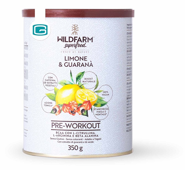 WILDFARM SUPERFOOD PRE WORKOUT LIMONE & GUARANA' 350 G - Farmacia di Regoledo Srl