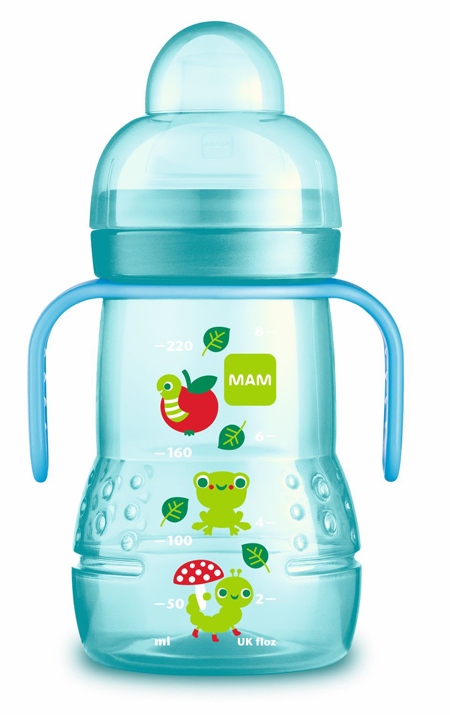 Mam Biberon Trainer 4m+ con beccuccio in silicone 220ml Azzurro - Farmacia di Regoledo Srl