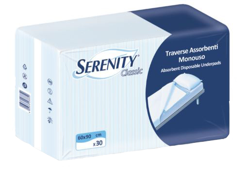 TRAVERSA SALVAMATERASSO PER INCONTINENZA SERENITY RELAX 60X90 CM 30 PEZZI - Farmacia di Regoledo Srl
