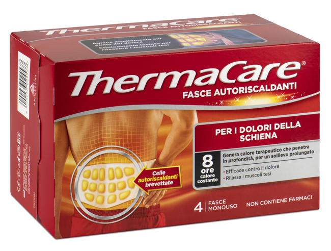 FASCIA AUTORISCALDANTE A CALORE TERAPEUTICO THERMACARE SCHIENA 4 PEZZI - Farmacia di Regoledo Srl