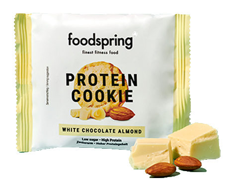 Foodspring - Protein Cookie Cioccolato Bianco e Mandorla - 50 grammi - Farmacia di Regoledo Srl