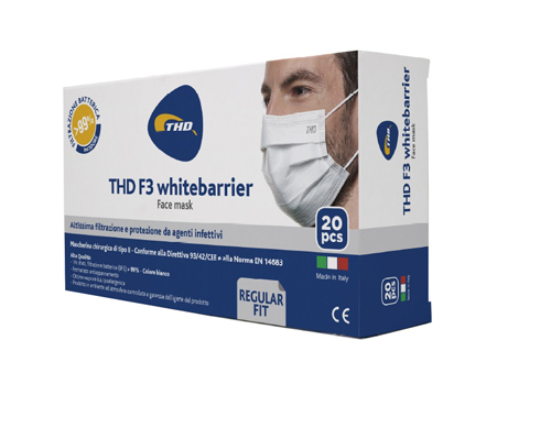 MASCHERINA CHIRURGICA THD MASK F3 WHITEBARRIER MULTI REGULAR 50 PEZZI - Farmacia di Regoledo Srl