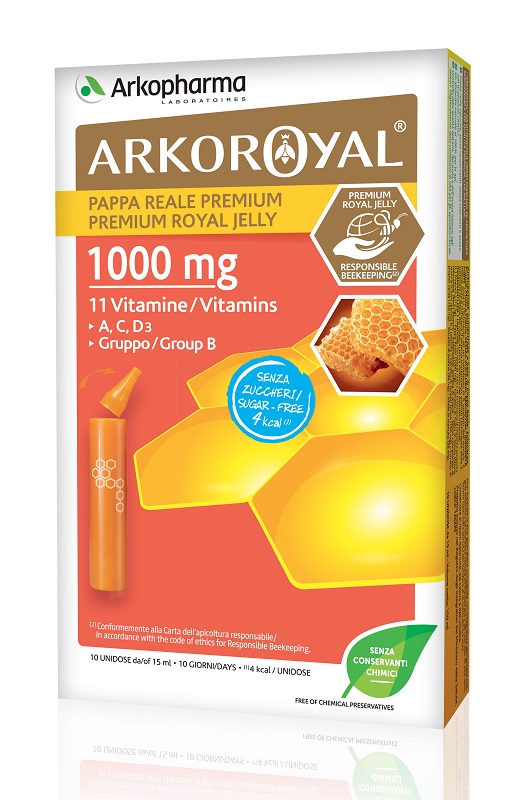 ARKOROYAL PAPPA REALE 1000 MG + VITAMINE SENZA ZUCCHERO 10 FIALE - Farmacia di Regoledo Srl