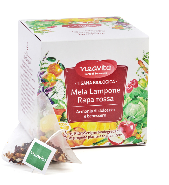 Neavita - Tisana Biologica Mela Lampone Rapa rossa - 15 filtri - Farmacia di Regoledo Srl