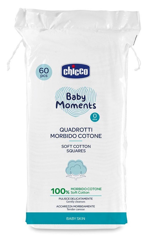 Chicco - Baby moments quadrotti morbido cotone 60 pezzi - Farmacia di Regoledo Srl