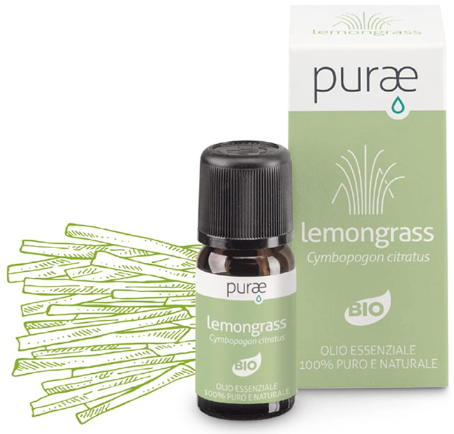 PURAE OE LEMONGRASS BIO CYMBOPOGON FEXUOSUS PARTI AEREE 10 ML - Farmacia di Regoledo Srl
