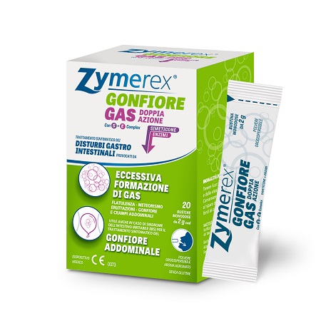 ZYMEREX GONFIORE GAS DOPPIA AZIONE CON S+E COMPLEX 20 BUSTINE MONODOSE DA 2 G - Farmacia di Regoledo Srl
