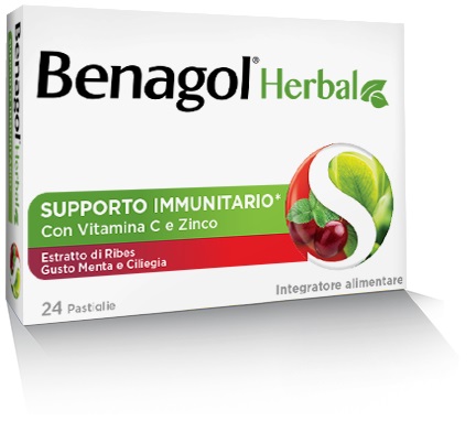 BENAGOL HERBAL MENTA E CILIEGIA 24 PASTIGLIE - Farmacia di Regoledo Srl