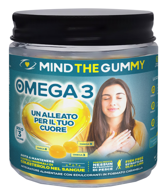 MIND THE GUMMY OMEGA3 60 PASTIGLIE GOMMOSE GUSTO MIX DI FRUTTA SENZA ZUCCHERO - Farmacia di Regoledo Srl