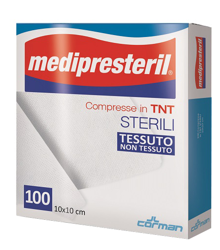 GARZA COMPRESSA MEDIPRESTERIL TNT 10X10CM 100 PEZZI - Farmacia di Regoledo Srl