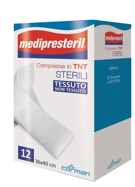 GARZA COMPRESSA MEDIPRESTERIL TNT 36X40CM 12 PEZZI - Farmacia di Regoledo Srl