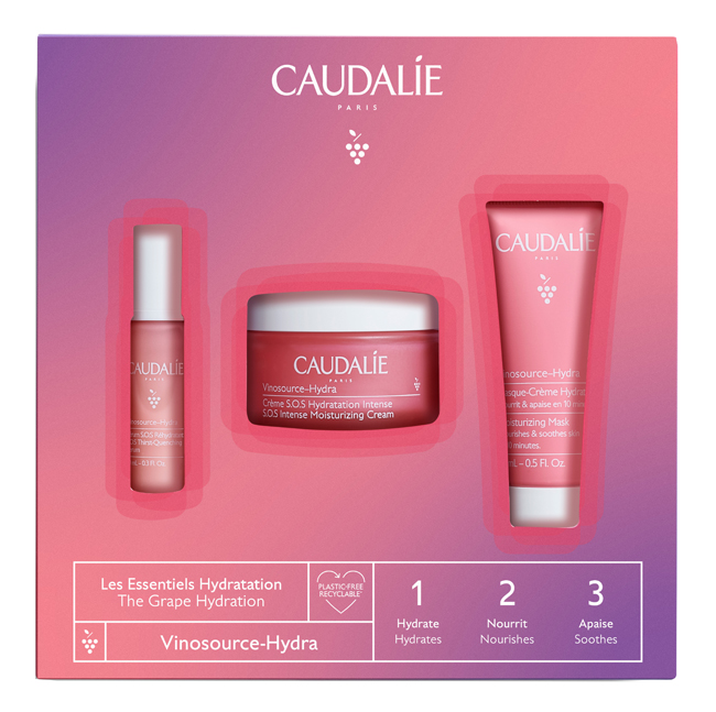 VINOSOURCE-HYDRA COFANETTO CREME SOS XMAS 2022 CREMA 50 ML + SIERO 10 ML + MASCHERA 15 ML - Farmacia di Regoledo Srl