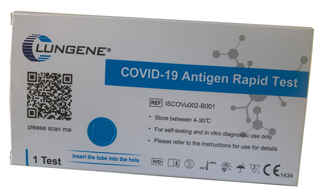 TEST ANTIGENICO RAPIDO COVID-19 CLUNGENE AUTODIAGNOSTICO DETERMINAZIONE QUALITATIVA ANTGENI SARS-COV-2 IN TAMPONI NASALI MEDIANTE IMMUNOCROMATOGRAFIA - Farmacia di Regoledo Srl