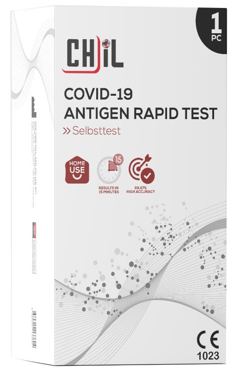 TEST ANTIGENICO RAPIDO COVID-19 CHIL AUTODIAGNOSTICO DETERMINAZIONE QUALITATIVA ANTIGENI SARS-COV-2 IN TAMPONI NASALI MEDIANTE IMMUNOCROMATOGRAFIA - Farmacia di Regoledo Srl