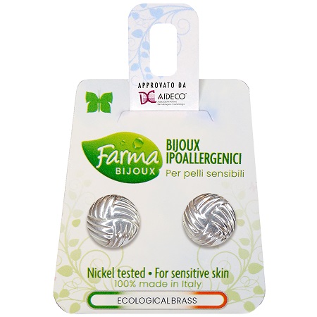 ORECCHINO BOTTONE BOMBATO LIGHT SILVER - Farmacia di Regoledo Srl