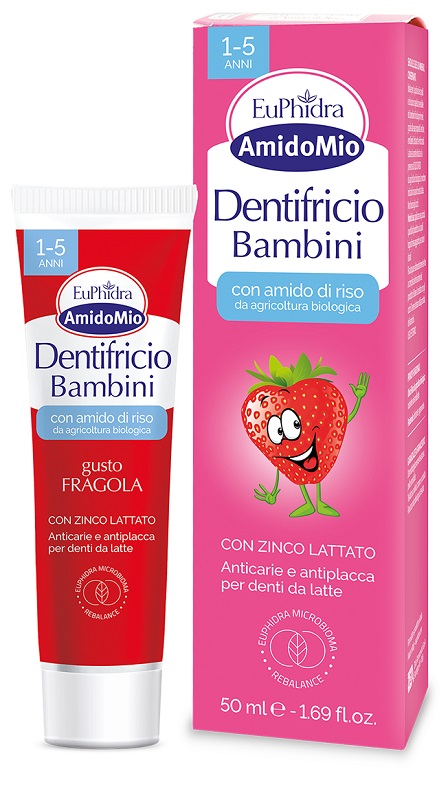 EUPHIDRA AMIDOMIO DENTIFRICIO FRAGOLA 1-5 ANNI 50 ML - Farmacia di Regoledo Srl