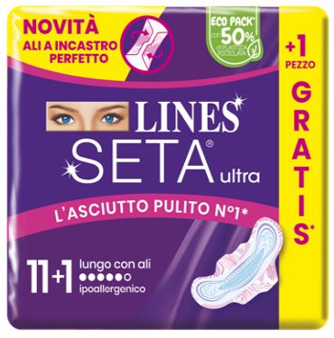 LINES SETA ULTRA ASSORBENTI LUNGO ALI CP 11+1 PEZZI - Farmacia di Regoledo Srl