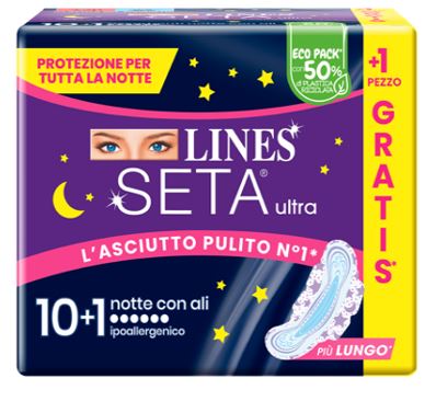 LINES SETA ULTRA ASSORBENTI NOTTE CP 10+1 PEZZI - Farmacia di Regoledo Srl