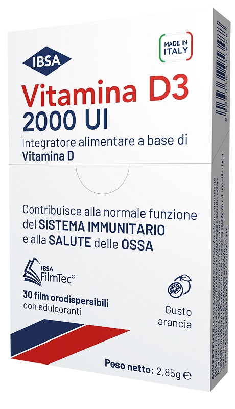 VITAMINA D3 IBSA 2000 UI 30 FILM ORODISPERSIBILI - Farmacia di Regoledo Srl