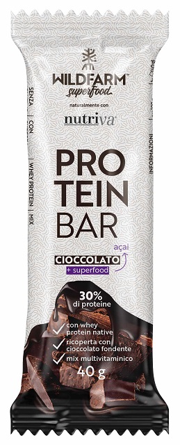WILDFARM PROTEIN BAR CIOCCOLATO RICOPERTA CIOCCOLATO FONDENTE 40 G - Farmacia di Regoledo Srl