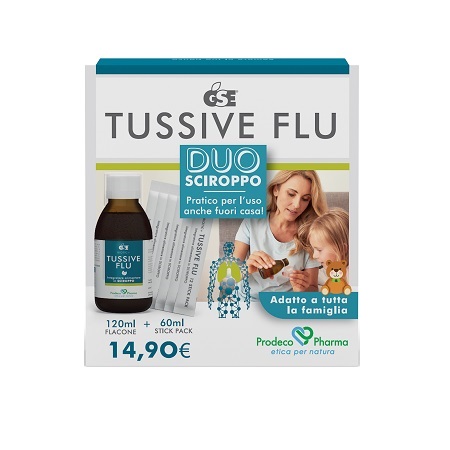 GSE TUSSIVE FLU DUO FLACONE+6 STICK PACK MONODOSE - Farmacia di Regoledo Srl
