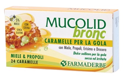MUCOLID BRONC MIELE & PROPOLI 24 CARAMELLE - Farmacia di Regoledo Srl