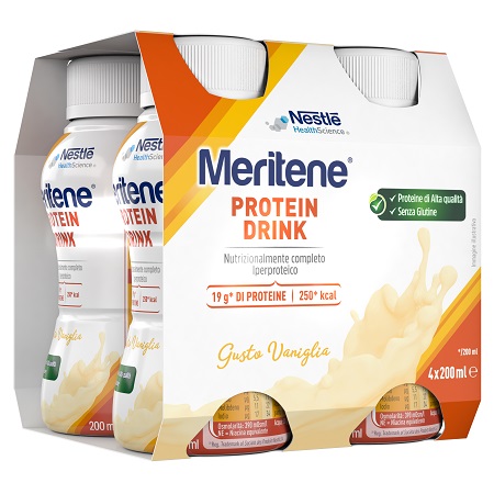 MERITENE DRINK VANIGLIA 4 PEZZI DA 200 ML - Farmacia di Regoledo Srl