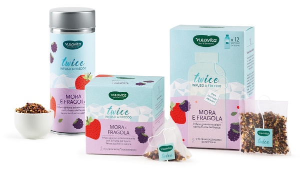 NEAVITA FILTROSCRIGNO INFUSO MORA FRAGOLA MINI TIN INDACO TWICE TO GO 3 PEZZI - Farmacia di Regoledo Srl