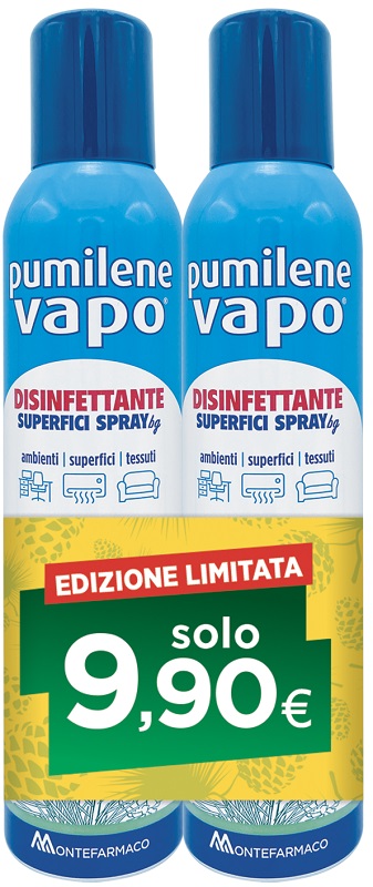 PUMILENE VAPO DISINFETTANTE 2 BOMBOLETTE X 250 ML - Farmacia di Regoledo Srl