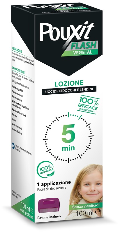 POUXIT FLASH VEGETAL LOZIONE PIDOCCHI E LENDINI 100 ML CON PETTINE - Farmacia di Regoledo Srl